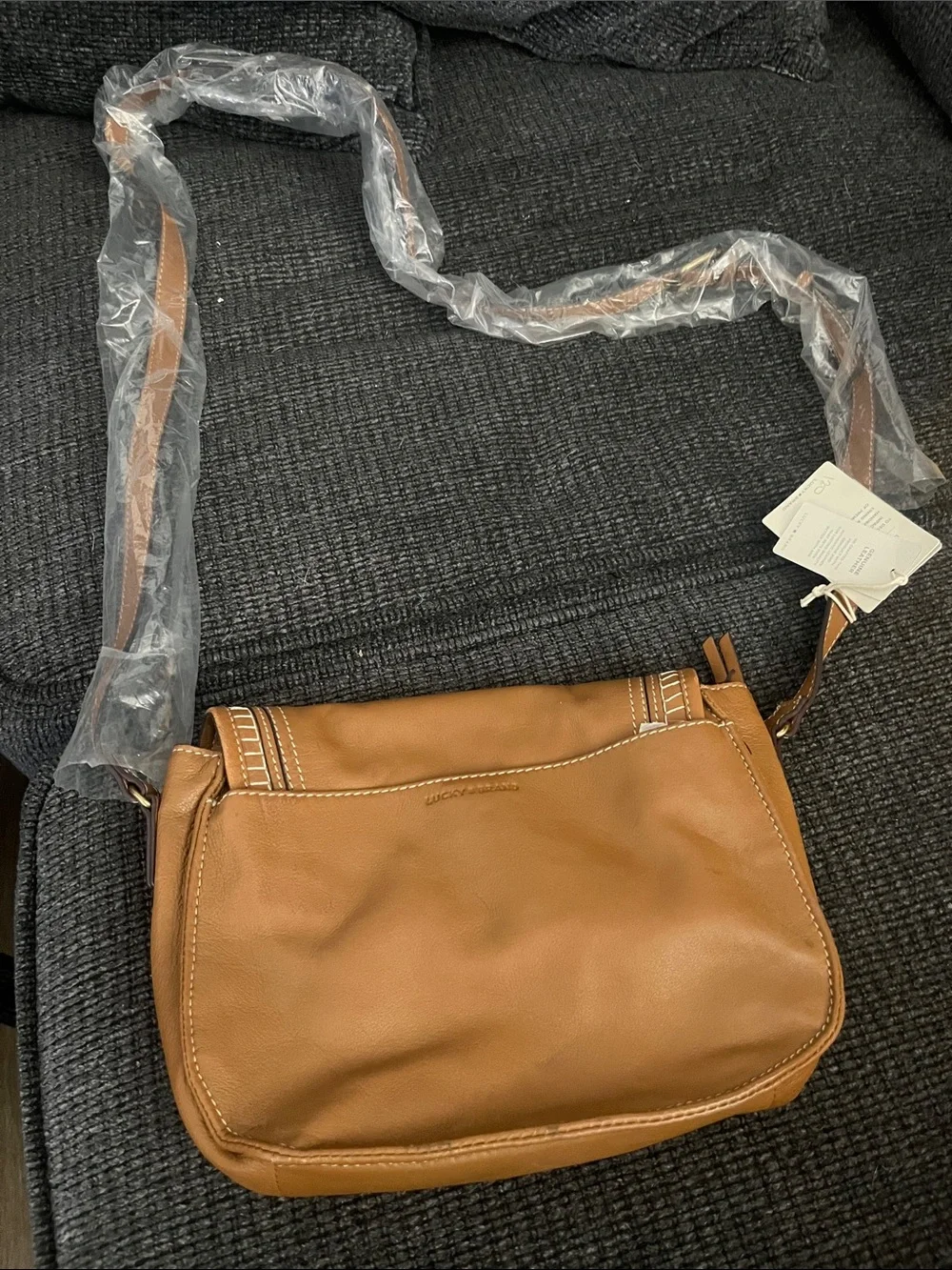 Lucky Brand Caramel Brown Saddle Crossbody Bag